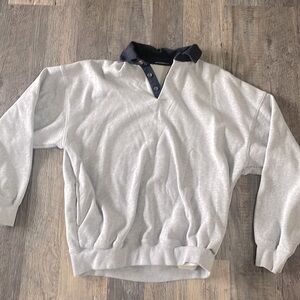 brandy melville grey collared crewneck w/ buttons